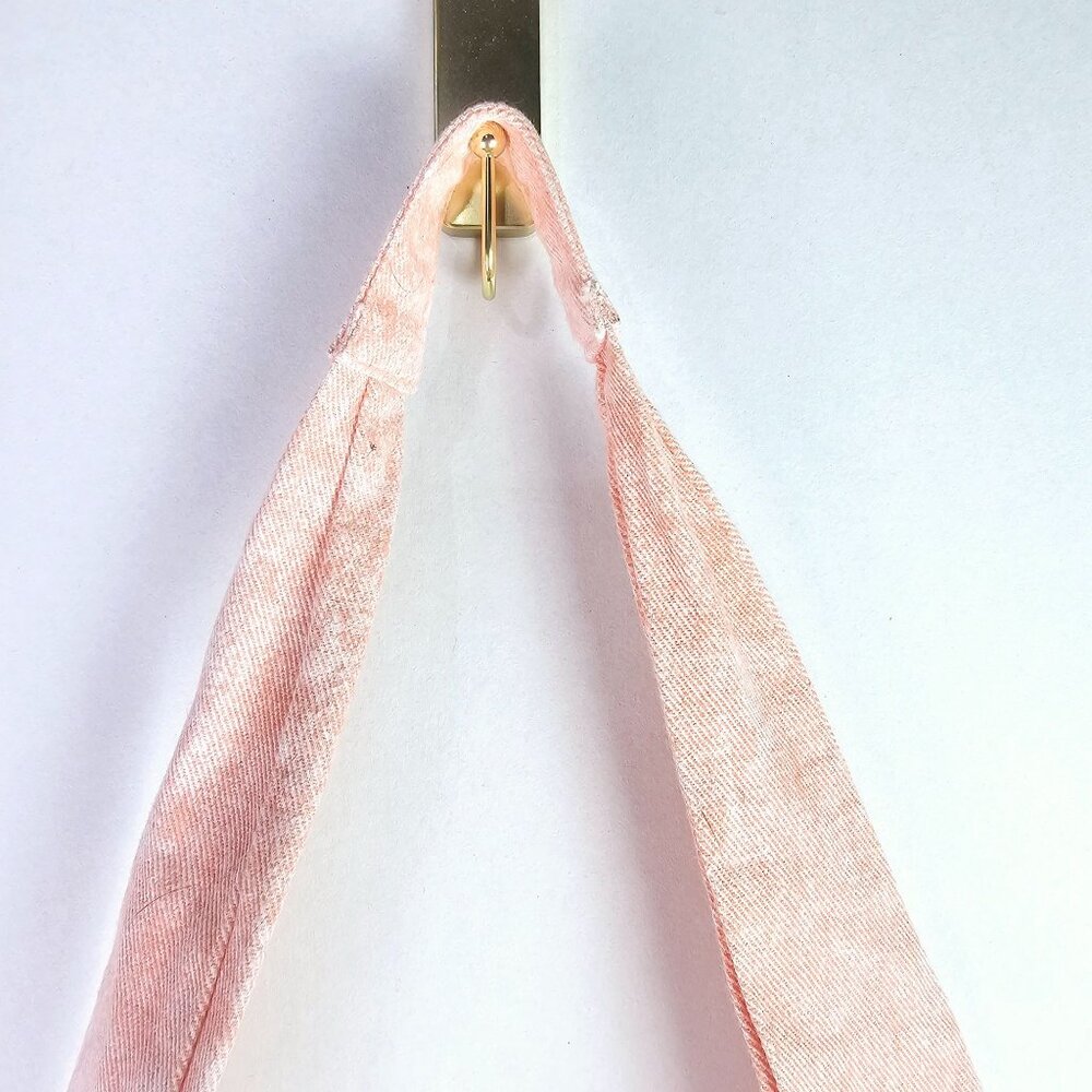 Vintage Holiday Fair Denim Peach White Tie Dye Bohemian Hobo Shoulderbag Handbag - Picture 6 of 9